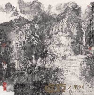 卓鹤君 山水 68.5×68.5cm